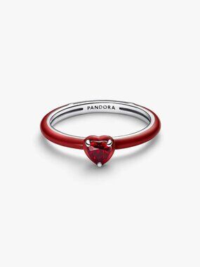 Pandora Red Chakra Heart Ring